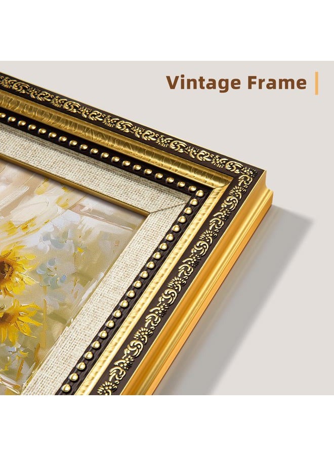 HappyHapi 4x6 Picture Frame Gold, 1 Pack Vintage Picture Frames for Wall or Tabletop Display, Gold 4 x 6 Photo Frame for Wall Decor Retro Home Decor - Image 4