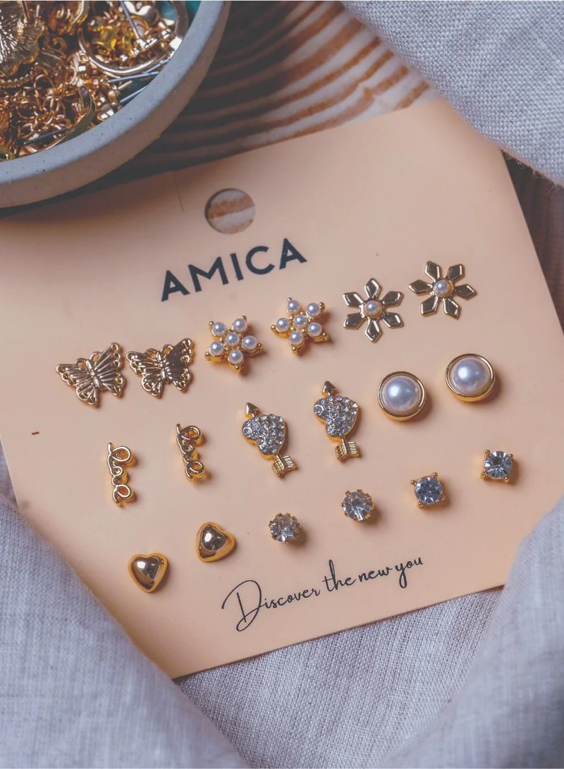 AMICA Set of 9 Assorted Earrings