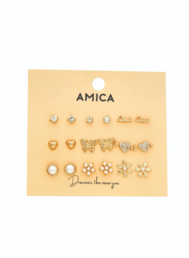 AMICA Set of 9 Assorted Earrings