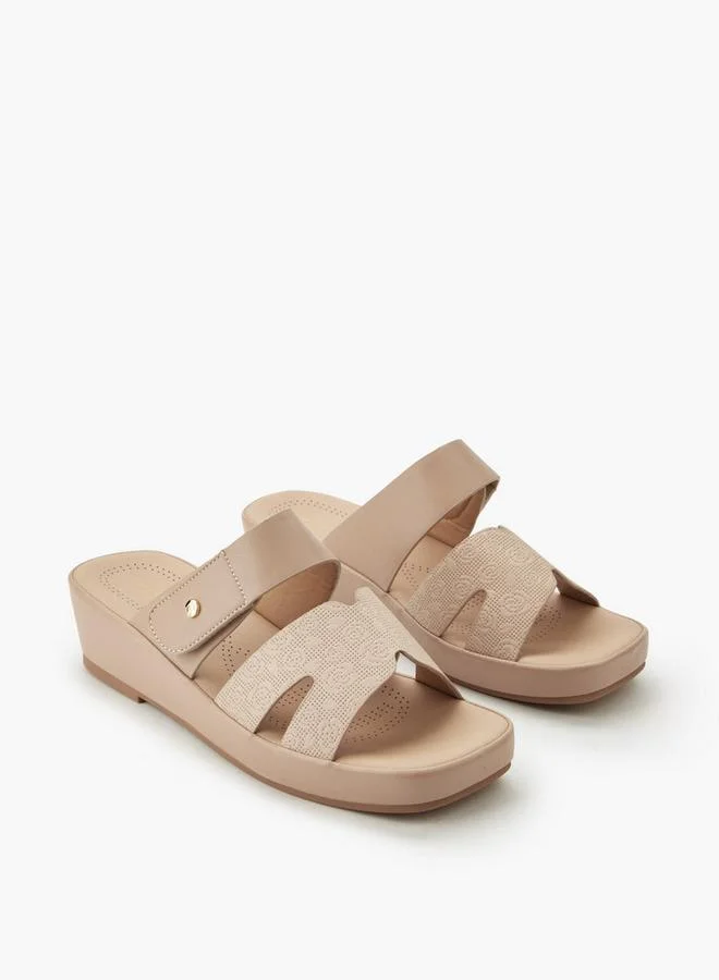 Flora Bella Women Floral Textured Wedge Heel Sandals
