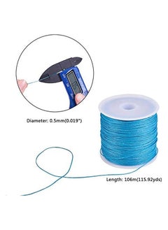 Generic PandaHall Elite about 106m 0.5mm Round Waxed Polyester Cords Thread Beading String Spool for Bracelet Necklace Jewellery Making Macrame Supplies, Dark Cyan  - Image 3
