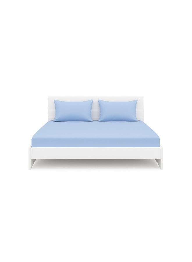 برنسيس طقم أغطية وسائد وملاءات بحواف مطاطية من 3 قطع cotton_blend أزرق - Image 1