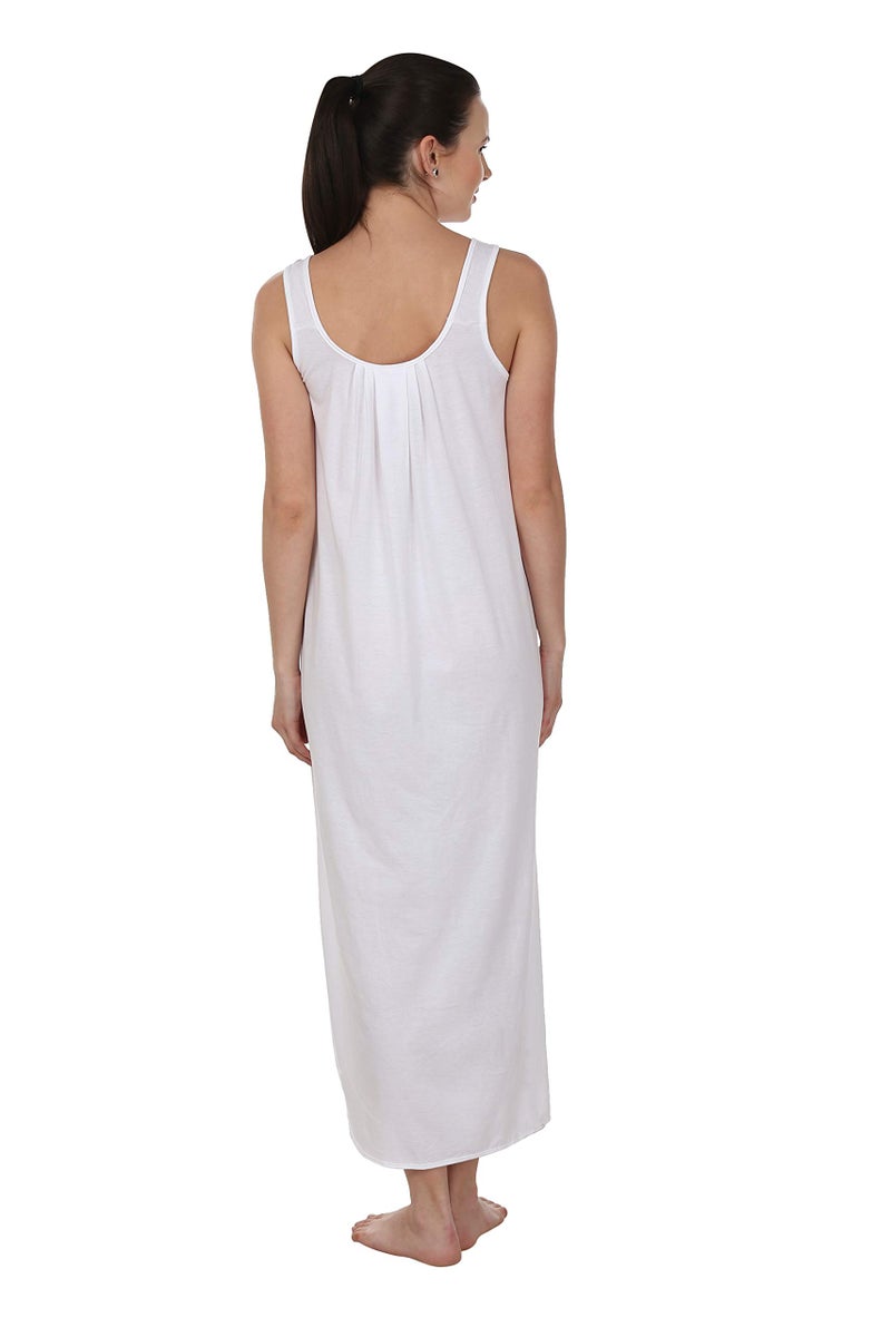 BLAZON Women Cotton Midi Nighty Slip (White_ XL ) - Image 3