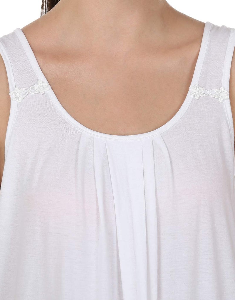 BLAZON Women Cotton Midi Nighty Slip (White_ XL ) - Image 4