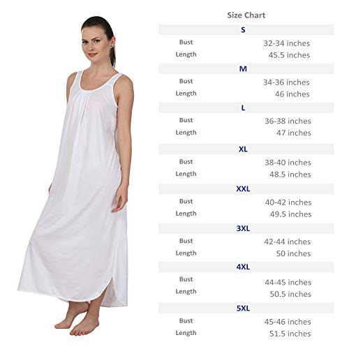 BLAZON Women Cotton Midi Nighty Slip (White_ XL ) - Image 5