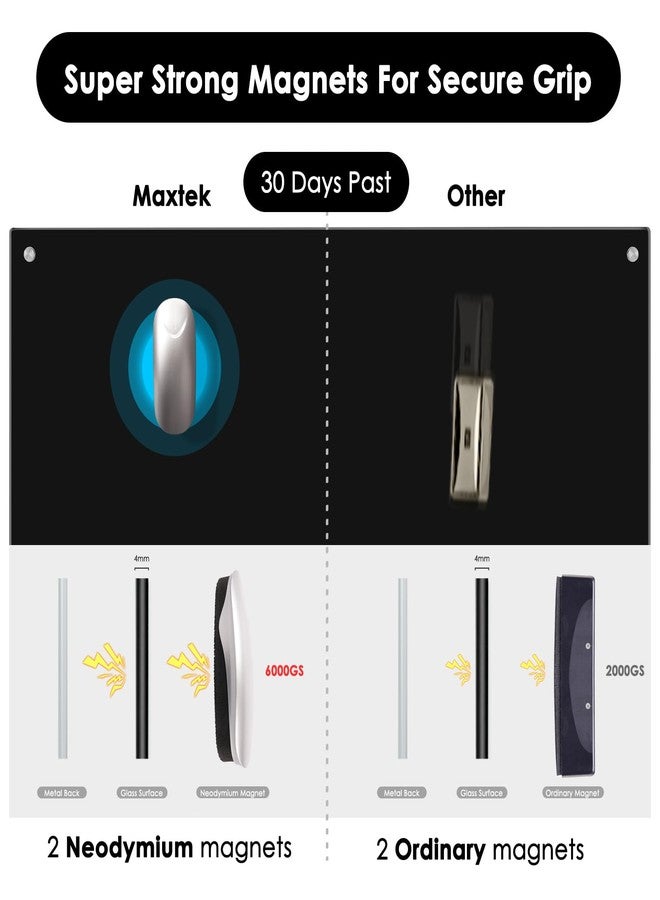 maxtek Magnetic Dry Erase Eraser, Glass Board Erasers, 1 Pack, Whiteboard Eraser for Dry Erase Board, Glass Board, Calendar Board, Office and School Supplies (Silver) - Image 3