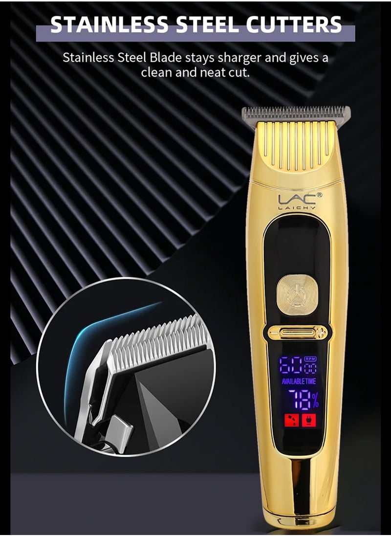 LAC LAICHY - Hair Clippers for men Hair Trimmer Beard Trimmer for Men Razor Kit - Rechargeable USB Professional Cordless Hair Clippers for Men with LED Display for Barber - Image 1