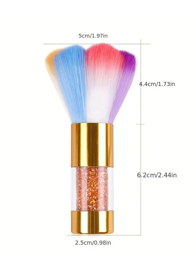 Goolsky Colorful Acrylic Dust Brush With Crystal Brush Nail Paint Gel Dust Cleaning Brushes Make Up Brush Nail Art Manicure Tool - Image 3