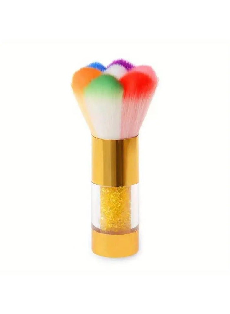 Goolsky Colorful Acrylic Dust Brush With Crystal Brush Nail Paint Gel Dust Cleaning Brushes Make Up Brush Nail Art Manicure Tool - Image 1
