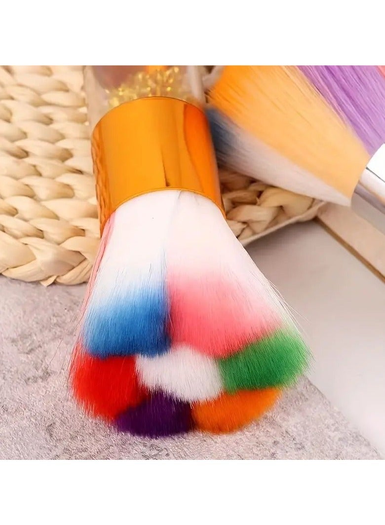 Goolsky Colorful Acrylic Dust Brush With Crystal Brush Nail Paint Gel Dust Cleaning Brushes Make Up Brush Nail Art Manicure Tool - Image 2
