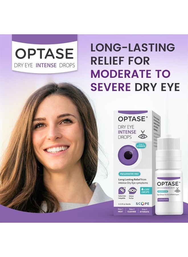 Dry Eye Intense Drops - Preservative Free Eye Drops for Long Lasting Relief - Artificial Tears to Relieve Severe Dry Eye Symptoms - Multidose Bottle - Step 3 Hydrate - .33 fl oz, 300 Doses