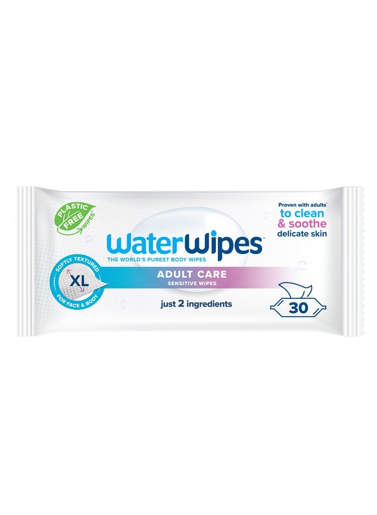WaterWipes Adult Care Sensitive Body And Intimate Hygiene Wet Wipes 30 Wipes