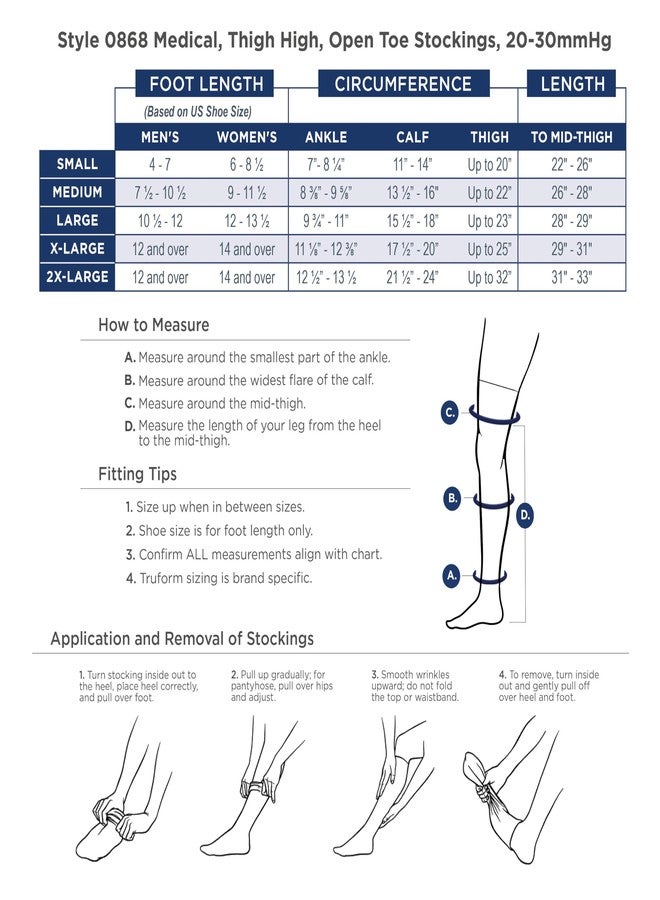 ترو فورم جوارب ضغط Truform للرجال والنساء، بضغط 20-30 مم زئبق، تصل إلى أعلى الفخذ، منقطة من الأعلى، مفتوحة من الأمام، بيج، مقاس صغير - Image 5