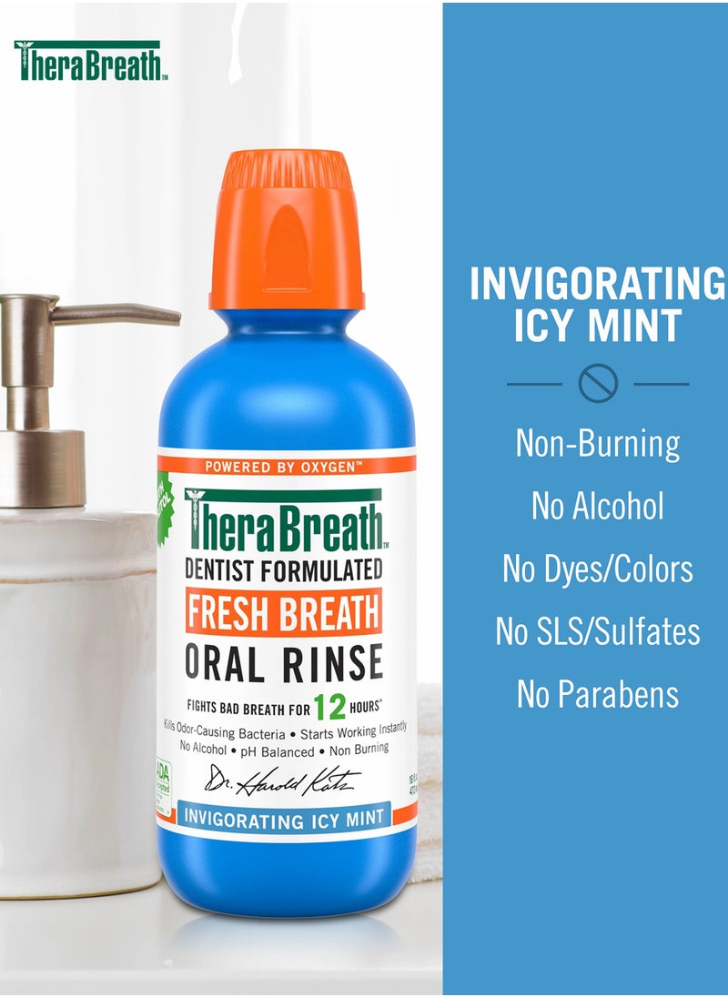 TheraBreath - Fresh Breath Oral Rinse Invigorating ICY Mint Flavor 500 ml - Image 1
