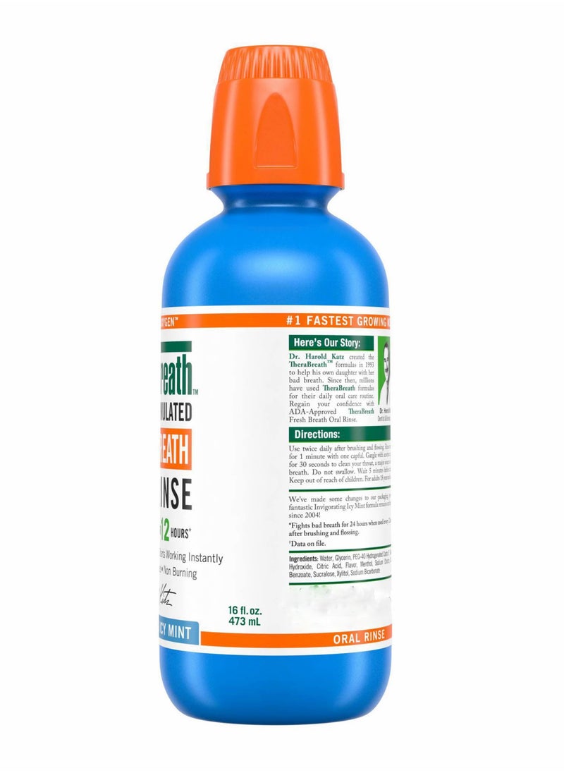 TheraBreath - Fresh Breath Oral Rinse Invigorating ICY Mint Flavor 500 ml - Image 1