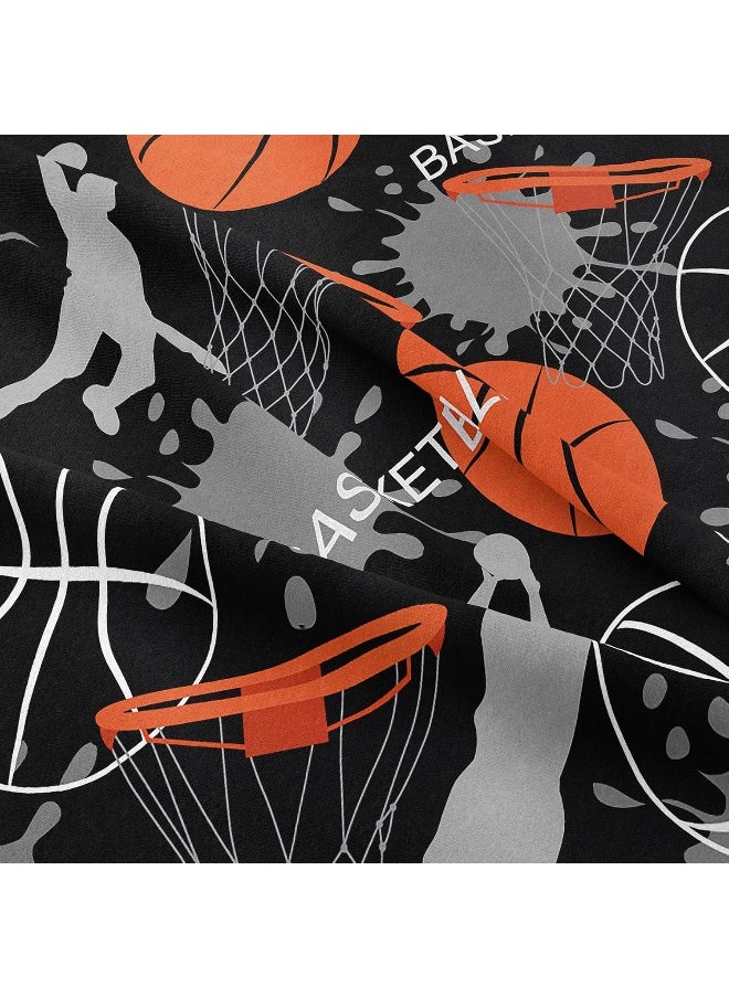 BODHI - Bodhi Bed in A Bag for Kids Boys, Kids Bedding Comforter Sheet Set, Twin Size Basketball Comforter Set, Kids Sports Basketball Bedding Set 5 PCS - Image 1