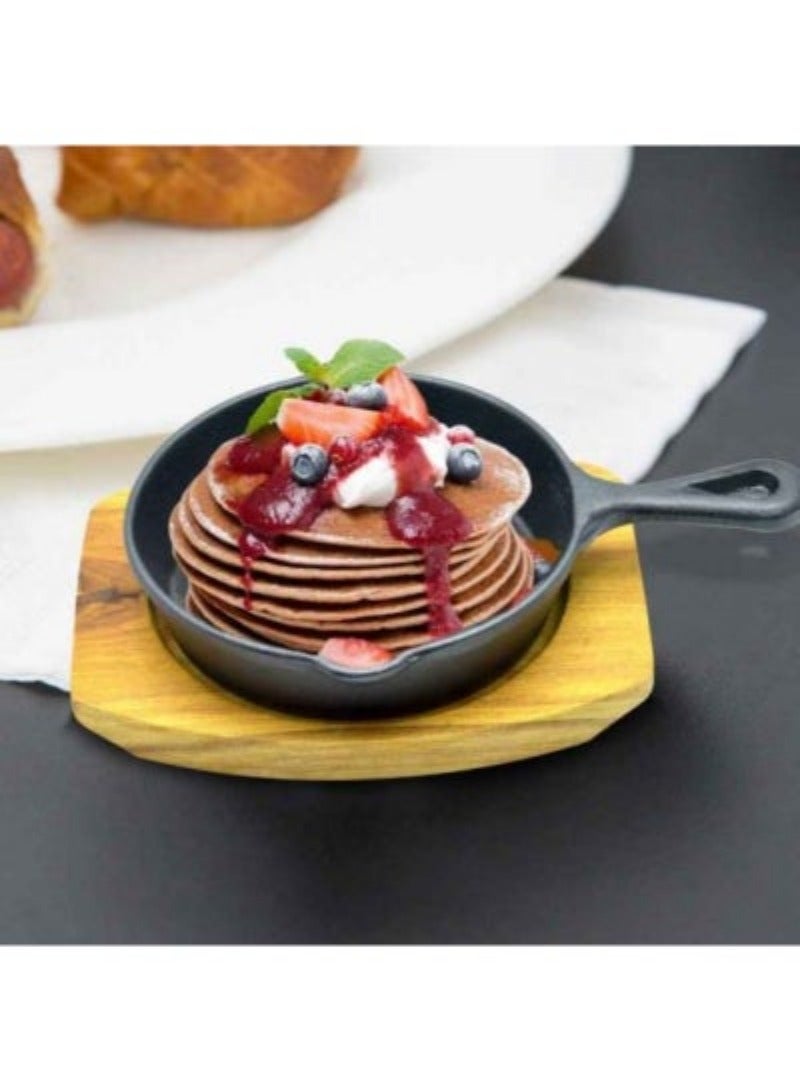 Top Pick Mini Round Sizzler Tray Single Handle Easy To Clean And Store