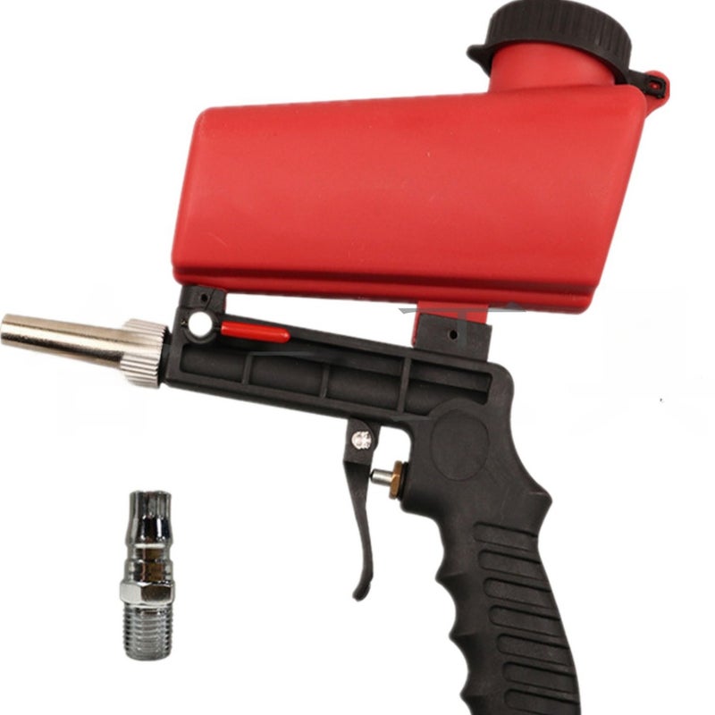 Pneumatic blasting gun portable pneumatic sandblasting gun for rust removing oil and impurities(4Piece Red) - Image 4