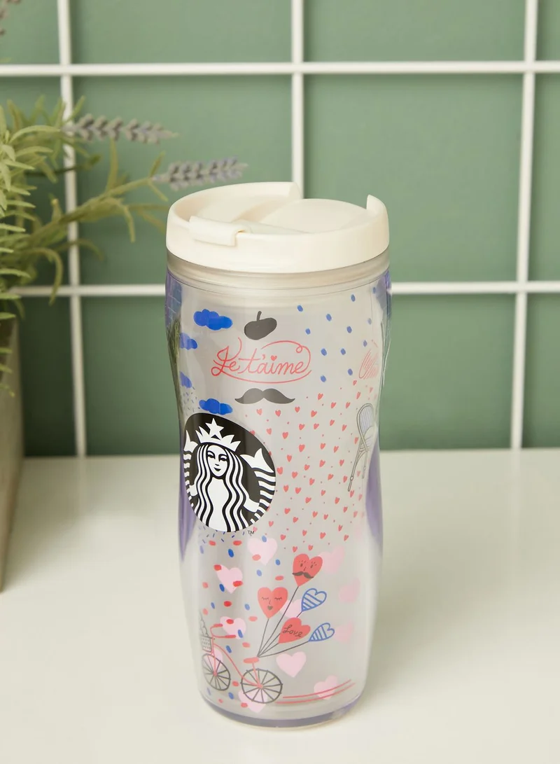 Starbucks Plastic Meet Me In Paris Travel Flask Mug 12Oz