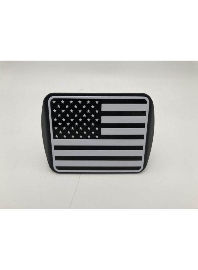 3d Three-dimensional White Bar National Flag Metal Trailer Hook Dust Plug Car Plug Cover Square Mouth Protective Cover American Trailer Cover