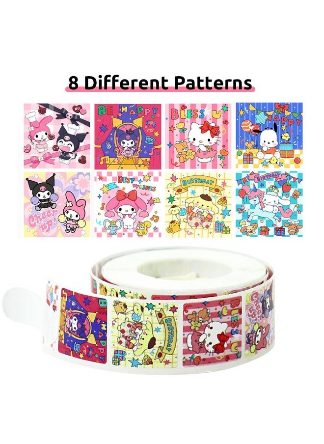 HASTHIP HASTHIP® 500Pcs Sanrio Stickers - 8 Designs Kuromi & Sanrio Stickers, Cute Stickers Decals Assorted Kawaii Sticker Gifts for Kids Teens Girls Adults, Ideal DIY Decor & Gift for Sanrio Fans  - Image 3