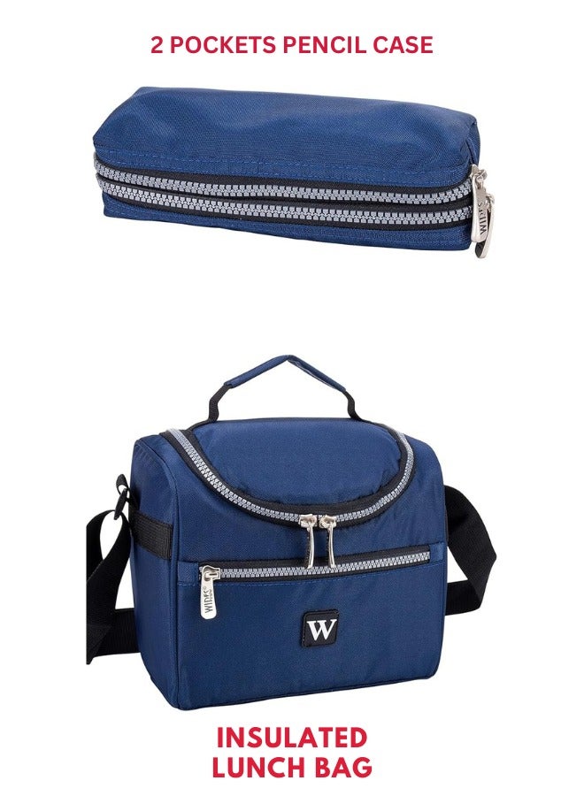 Wires 5 Piece Kids School Trolley Bag laptop compartment 4 Wheels With Lunch bag & Pencil Case - Image 5