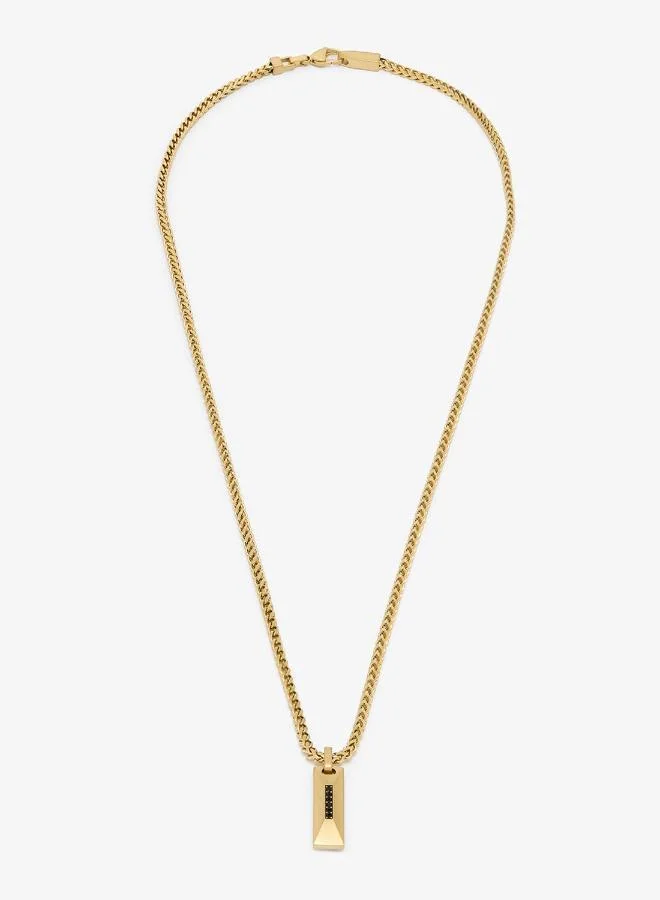 26 Inch Matte Crystals Tag Necklace