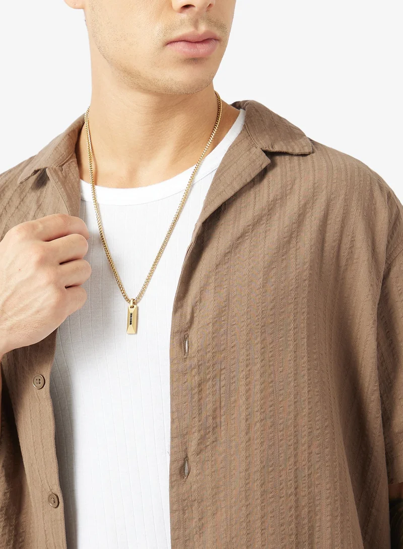 Guess  26 Inch Matte Crystals Tag Necklace for Men | Best Price UAE