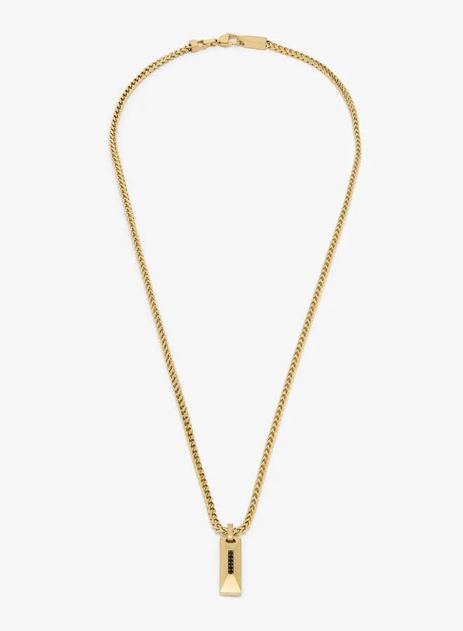 GUESS 26 Inch Matte Crystals Tag Necklace