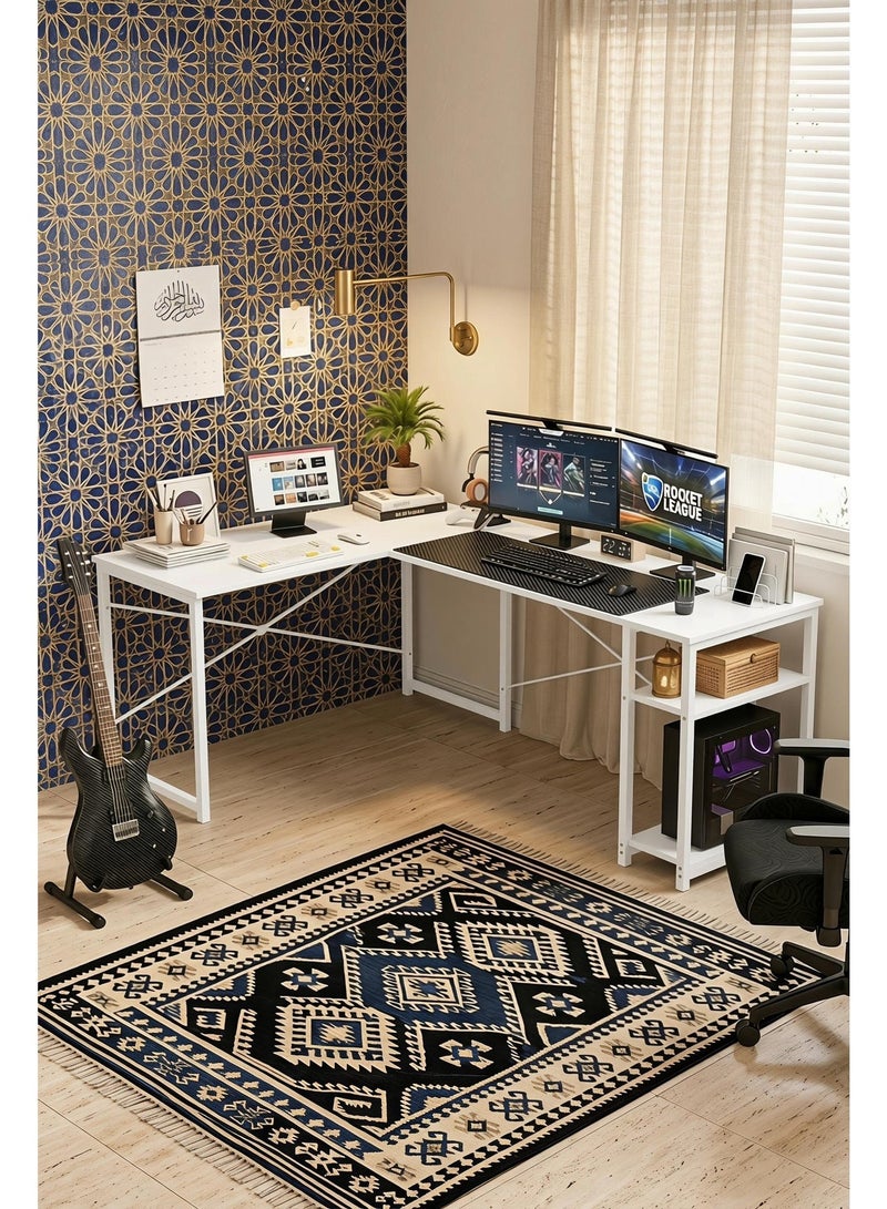 Visionnaire L-Shaped Computer Desk with Extendable Design, Modular Workstation for Home Office Study & Gaming, Large Surface & Sturdy Construction - Image 3