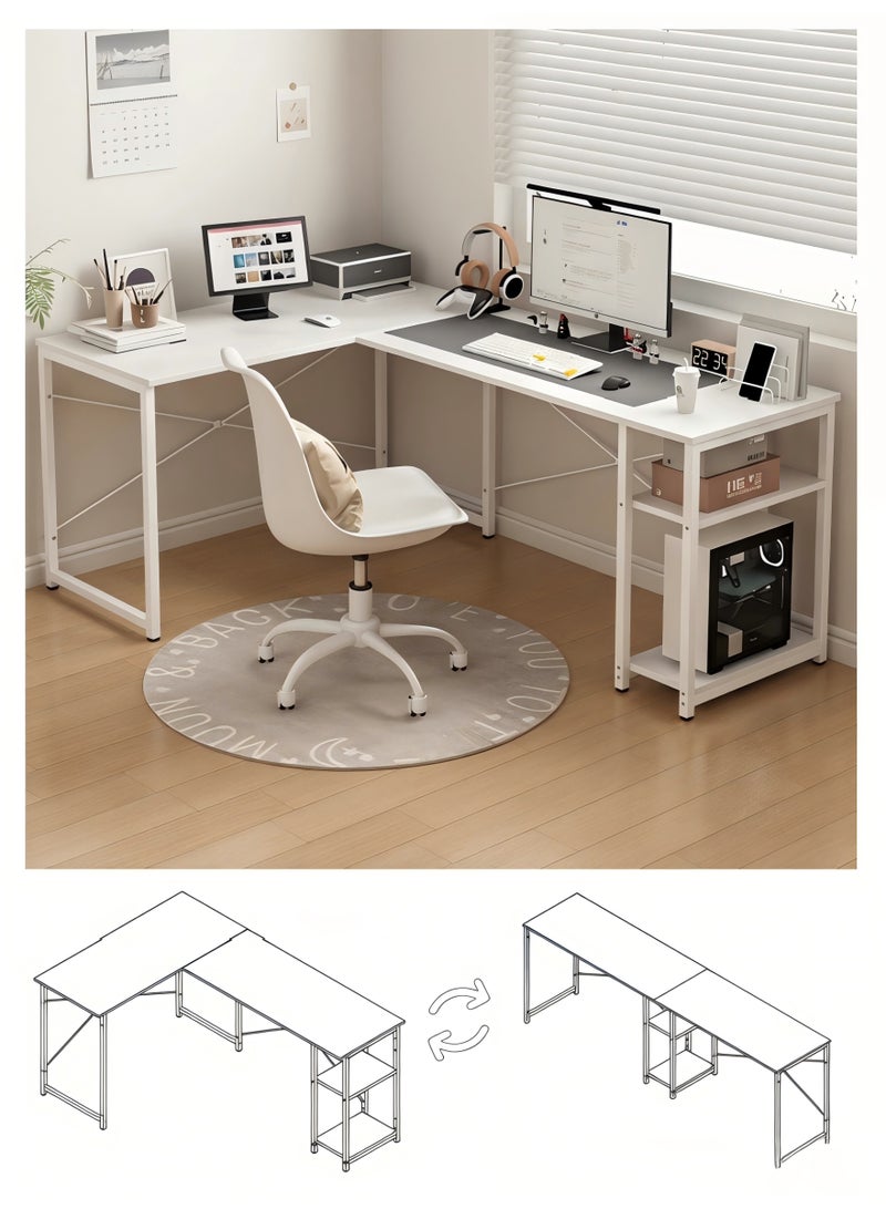 Visionnaire L-Shaped Computer Desk with Extendable Design, Modular Workstation for Home Office Study & Gaming, Large Surface & Sturdy Construction - Image 4