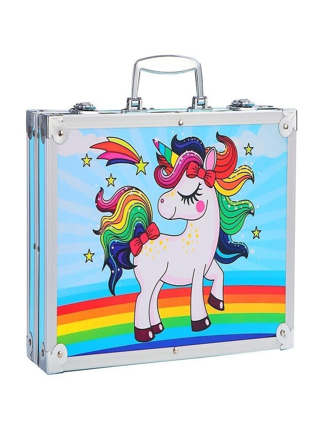 VENTUREBELL 145-Piece Art Set with Foldable Aluminium Case, Complete Drawing Kit with Coloured Pencils, Watercolour Pens, Crayons, Acrylic Paints - Image 1