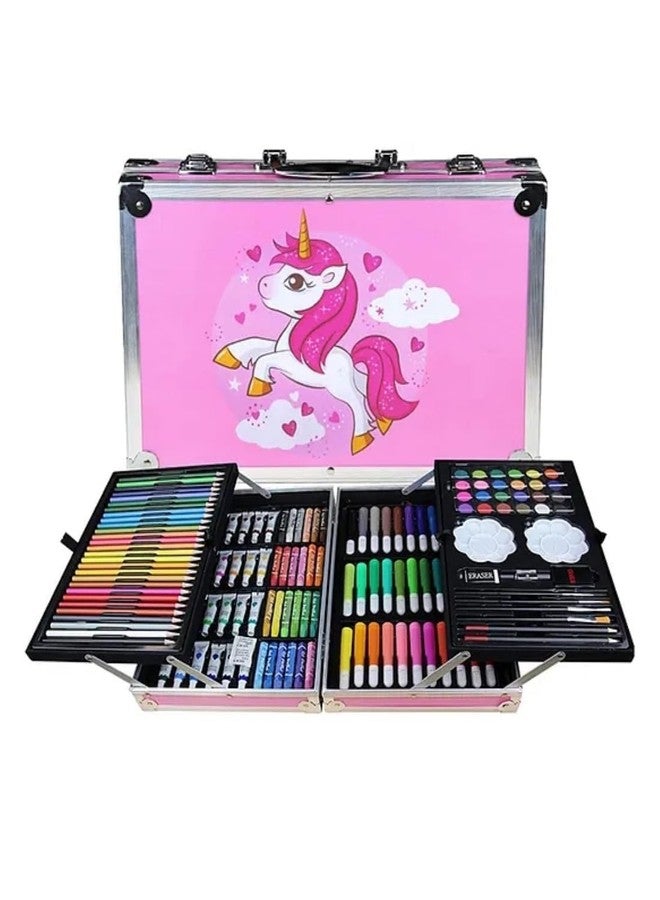 VENTUREBELL 145-Piece Art Set with Foldable Aluminium Case, Complete Drawing Kit with Coloured Pencils, Watercolour Pens, Crayons, Acrylic Paints - Image 2