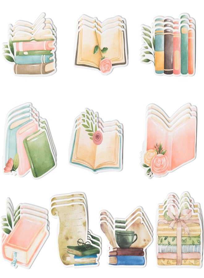 Xqumoi 30 Pack Book Lover Sticky Notes - Book Club Self Sticky Notepads Cute Writing Memo Pads for Back to School Office Supplies Teacher Appreciation Librarian Bookish Gift Birthday Party Favors - Image 1