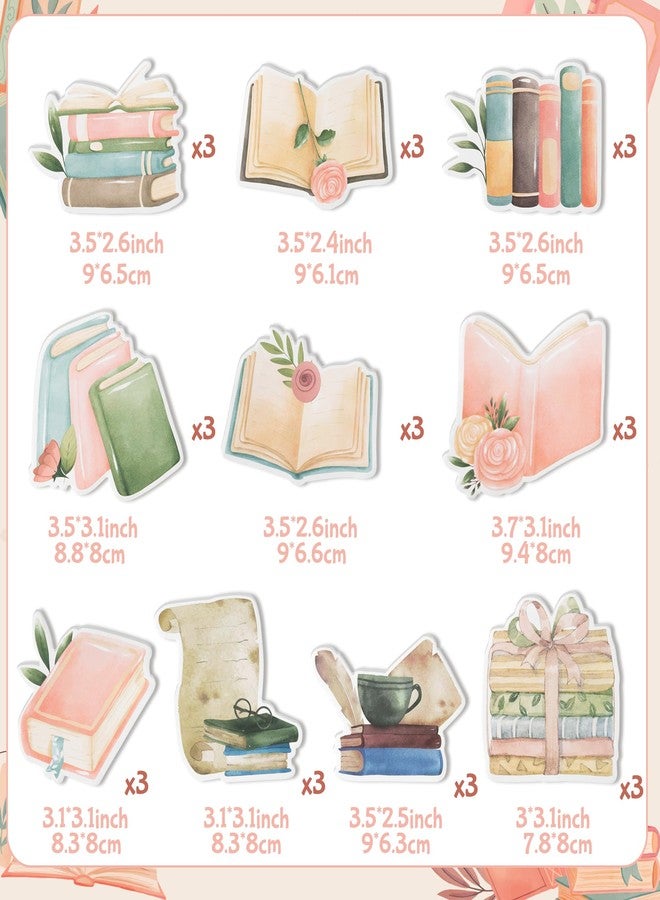 Xqumoi 30 Pack Book Lover Sticky Notes - Book Club Self Sticky Notepads Cute Writing Memo Pads for Back to School Office Supplies Teacher Appreciation Librarian Bookish Gift Birthday Party Favors - Image 2