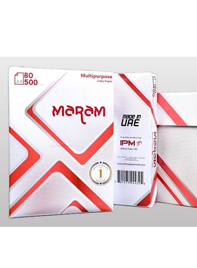 Maram A4 quality Print Paper A4 Size 80 gsm for printer and copying (Box of 5 Reams) - Image 3