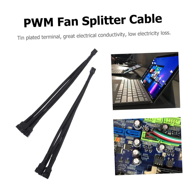 1 مجموعة كابل تمديد مقسم لمروحة PWM لوحدة المعالجة المركزية لتكييف حاسوب علبة ATX - Image 4
