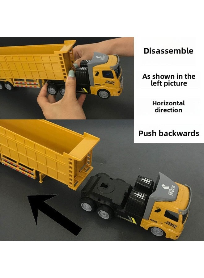 Wireless Remote Control Container Semi-trailer Heavy Transport Truck Truck Truck Dump Truck Boy Model Toy-Color:Qh200-8d Flat Head Double-layer Flatbed Trailer With 4 Sliding Boys  - Image 4