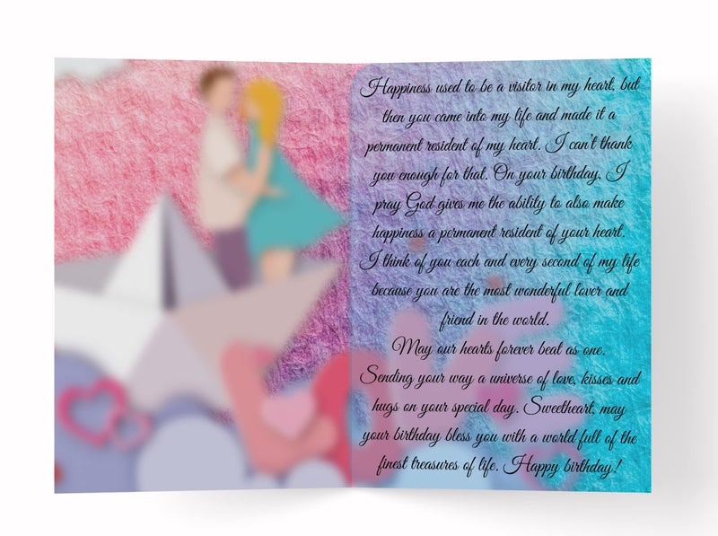 Gaurangi Happy Birthday Greeting Card for Lover - Birthday Greeting Card For Boyfriend - Birthday Gift For Girlfriend/Wife/Husband/Fiance (Set 1 Greeting Card) - Image 3