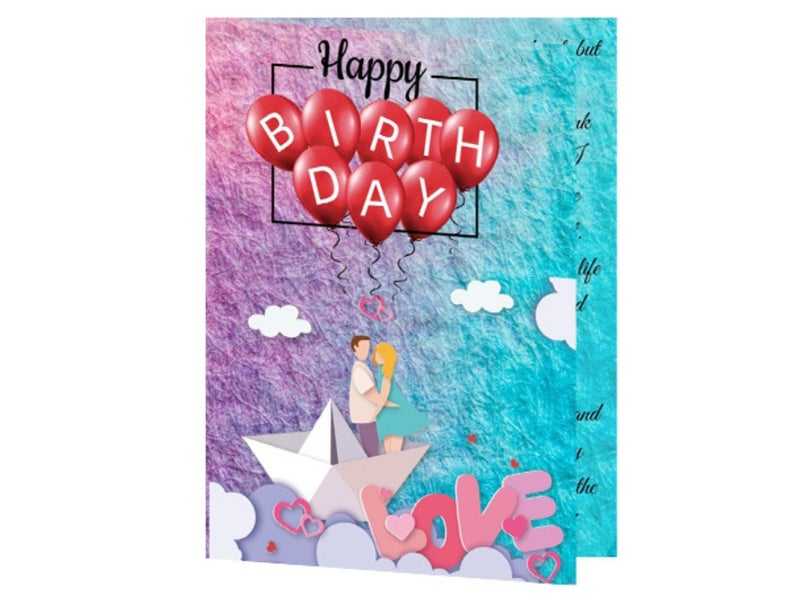 Gaurangi Happy Birthday Greeting Card for Lover - Birthday Greeting Card For Boyfriend - Birthday Gift For Girlfriend/Wife/Husband/Fiance (Set 1 Greeting Card) - Image 1