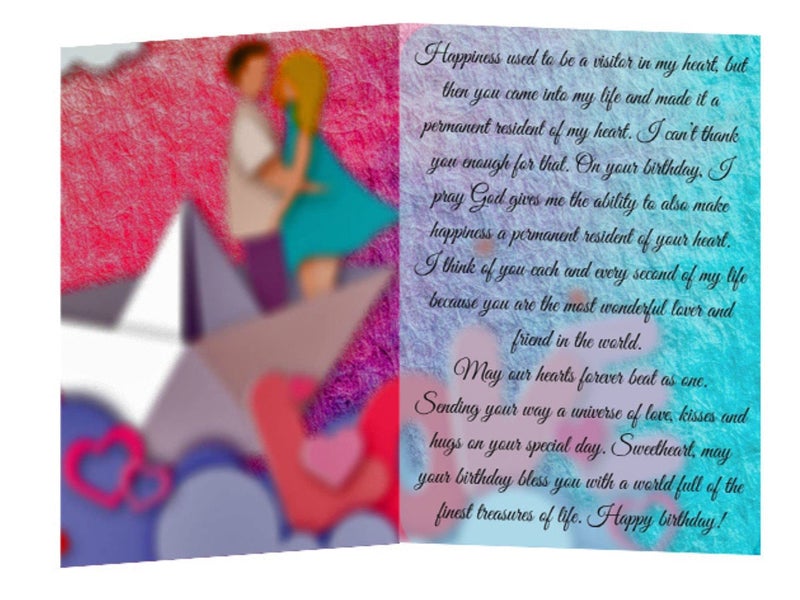 Gaurangi Happy Birthday Greeting Card for Lover - Birthday Greeting Card For Boyfriend - Birthday Gift For Girlfriend/Wife/Husband/Fiance (Set 1 Greeting Card) - Image 5