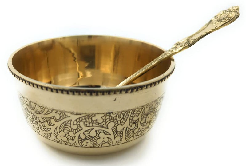 1Katori and 1 Spoon Brass Set - Image 2