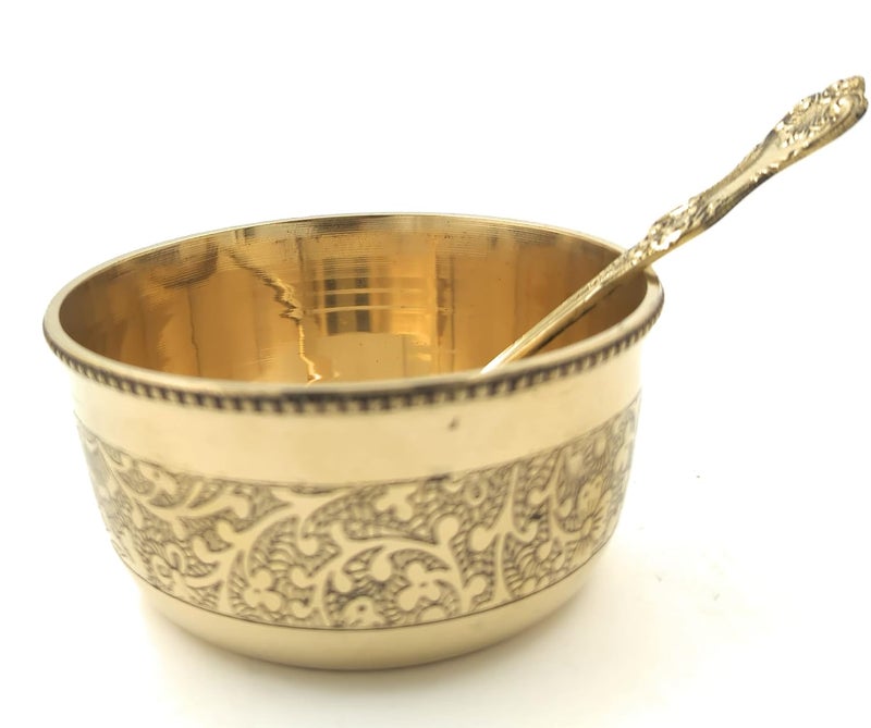 1Katori and 1 Spoon Brass Set - Image 1