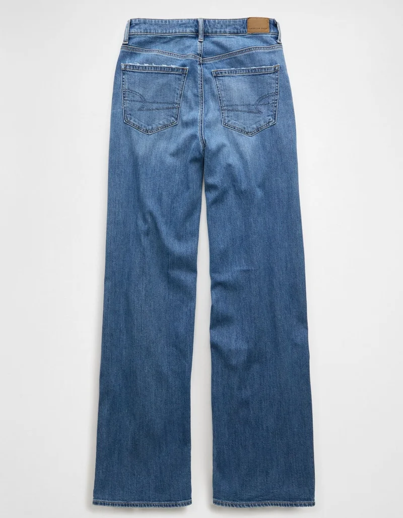 American Eagle  AE Dreamy Drape Stretch Super High-Waisted Baggy Wide-Leg Jean for Women | Best Price UAE