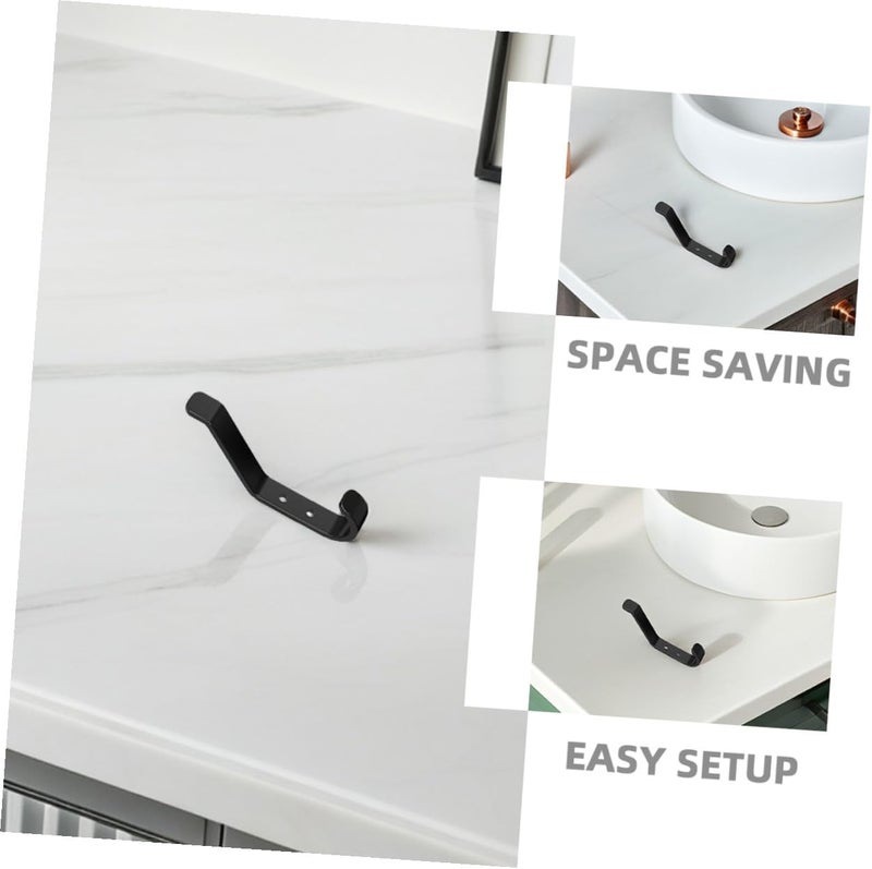 6pcs Metal Wall Hooks for Towels and Coats, Heavy Duty Screw Mounted Bathroom Towel Hangers with Single Prong for Kitchen, Entryway, and Closet Organization - Image 3