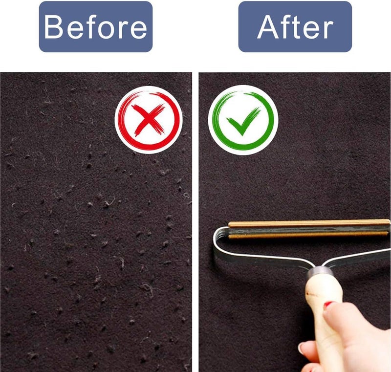 2PCS Lint Roller, Portable Lint Remover Clothes Fuzz Shaver, Lint Cleaner Pro Reusable Fabric Shaver for Carpet Sweater Woven Coat Pet Hair - Image 3