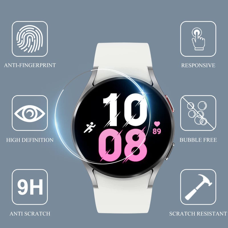 YMHML 4 Pack for Samsung Galaxy Watch 7 40mm /Watch 6 40mm /Watch 5 40mm Screen Protector Tempered Glass, YMHML Waterproof 9H Hardness Film for Galaxy Watch 7/6 / 5 Accessories - Image 5