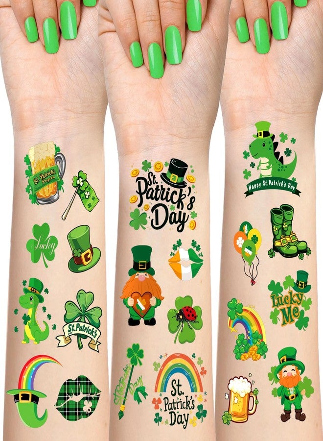 atydkug 117PCS St Patricks Day Temporary Tattoos for Kids Men Women, Tiny Green Shamrock Tattoos Stickers, Saint St. Patrick's Day Fake Tattoos for Adults, Irish Parade and Party Favors Decoration - Image 1