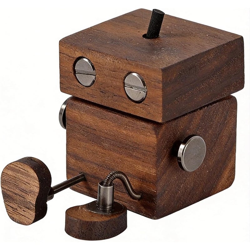 Car Air Diffuser, 2 in 1 Shaking Wood Figurine and Refillable Vent Clip, Walnut Essential Oil Holder with 5ml Capacity and 5 Sticks, Natural Aroma Freshener for Car Dashboard, Driver Gift - Image 2