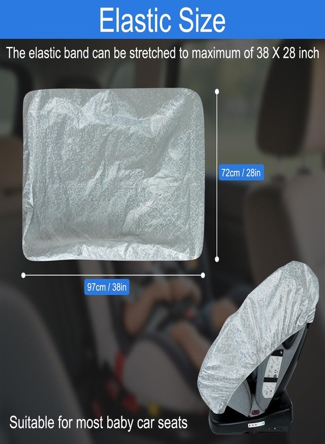 nomiou Baby Car Seat Sun Shade Cover - Keep Baby's Carseat Cooler Foldable PET Aluminium Cover for UV Protection, Dust - Image 3